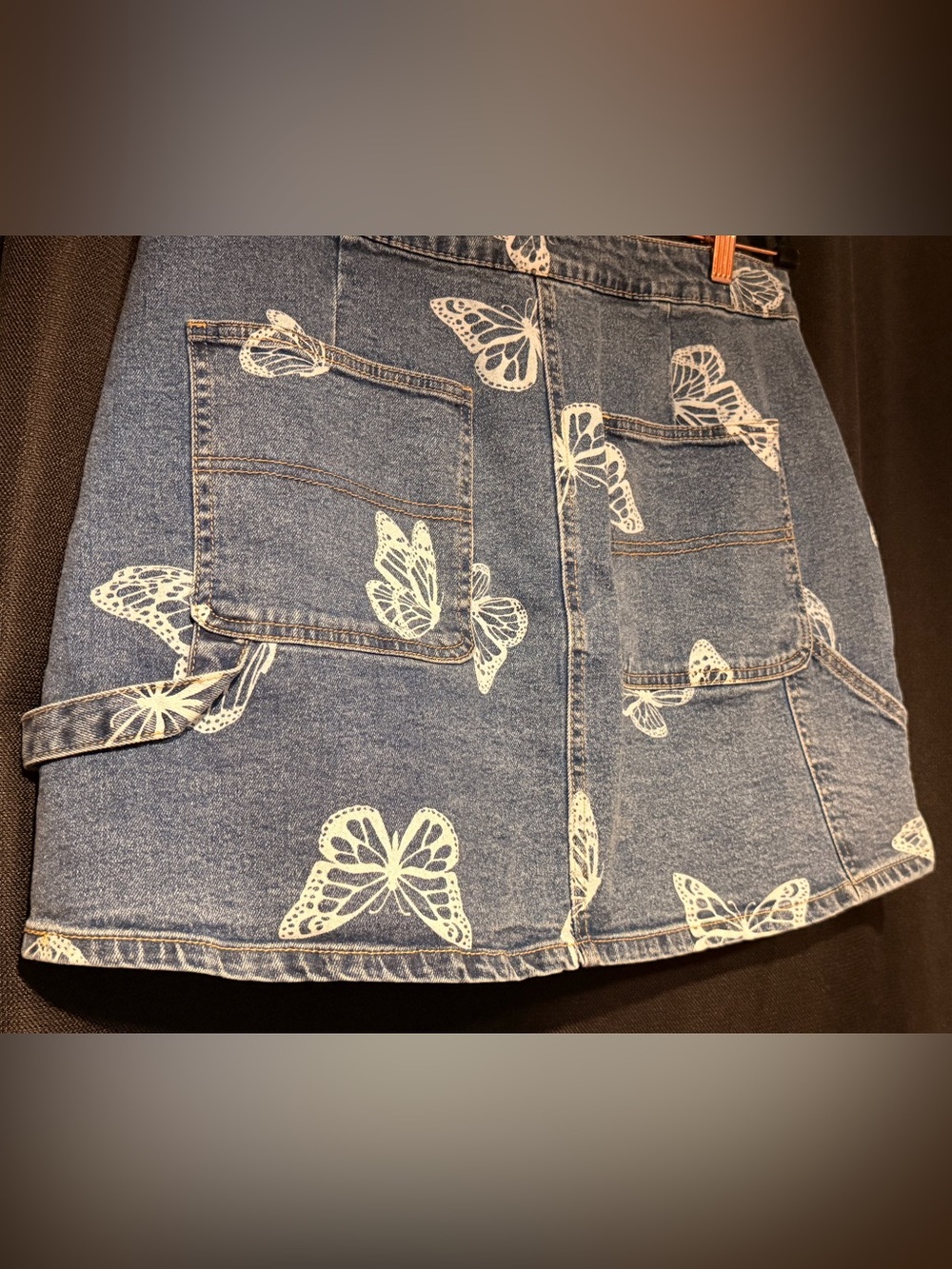 Y2K Butterfly No Boundaries Women’s Cargo Denim Skirt Size 15